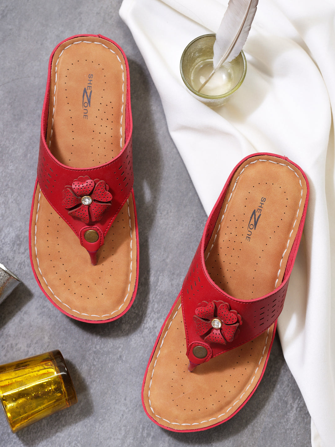 Shezone Red Women Flats