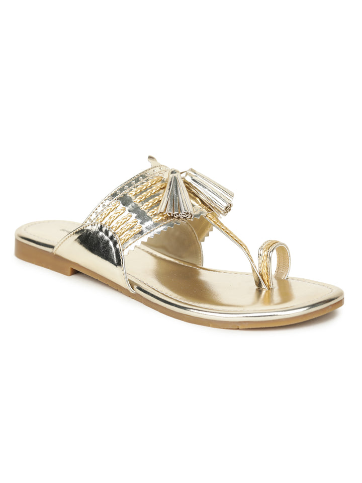 Shezone Gold Women Flats