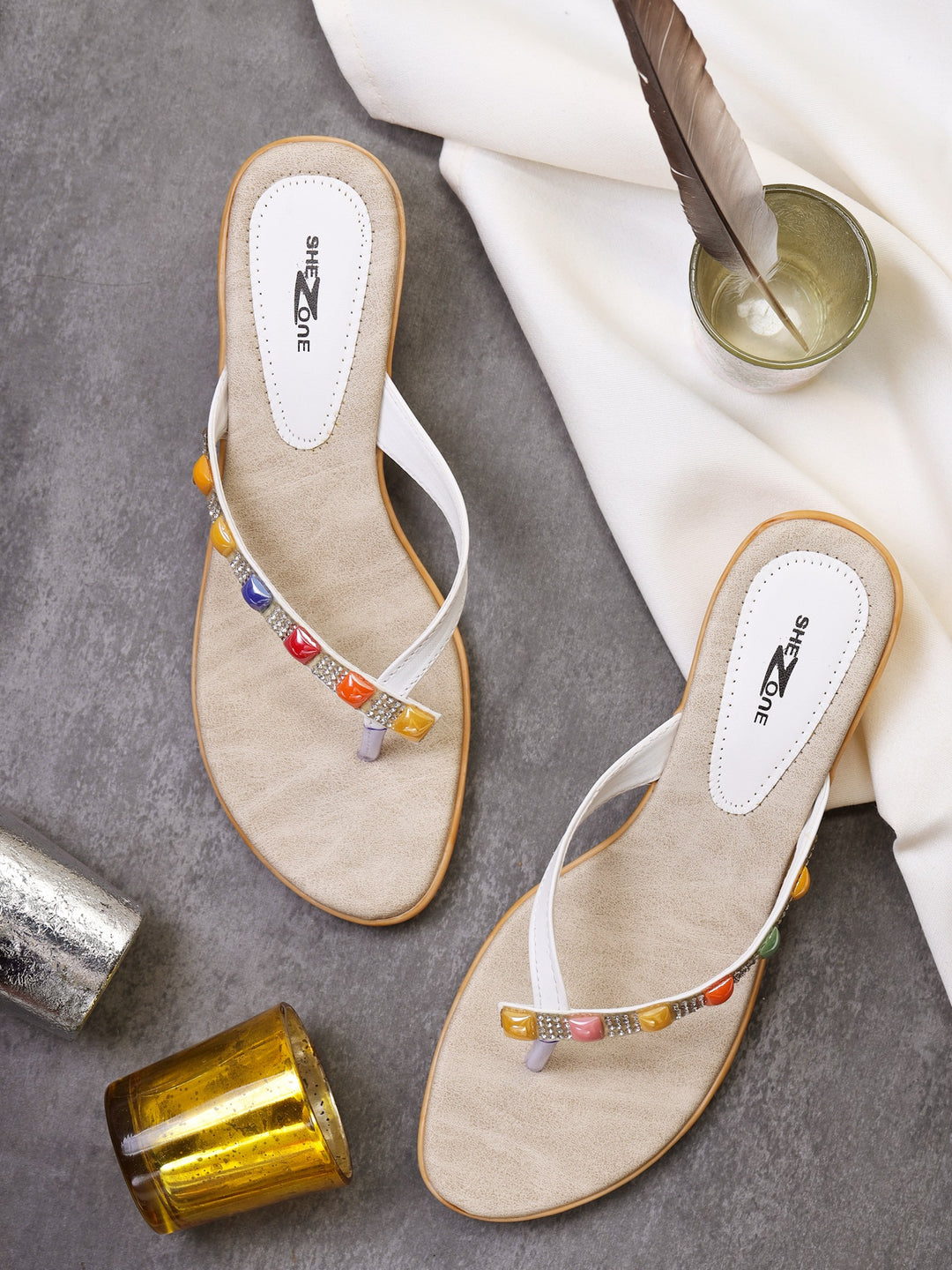 Shezone White Women Heels
