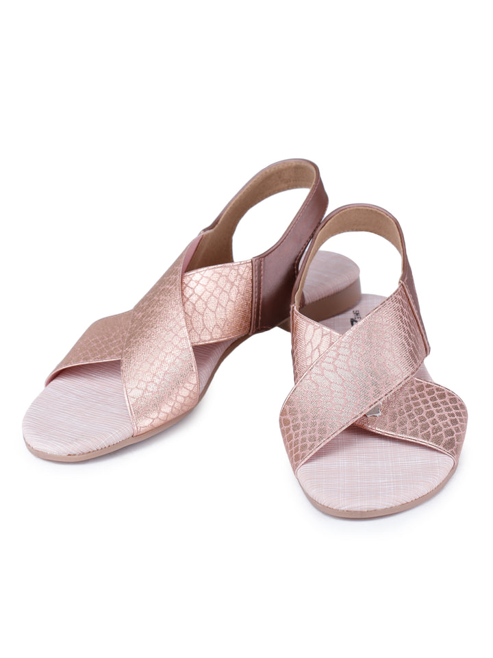 Shezone Rose Gold Women Flats