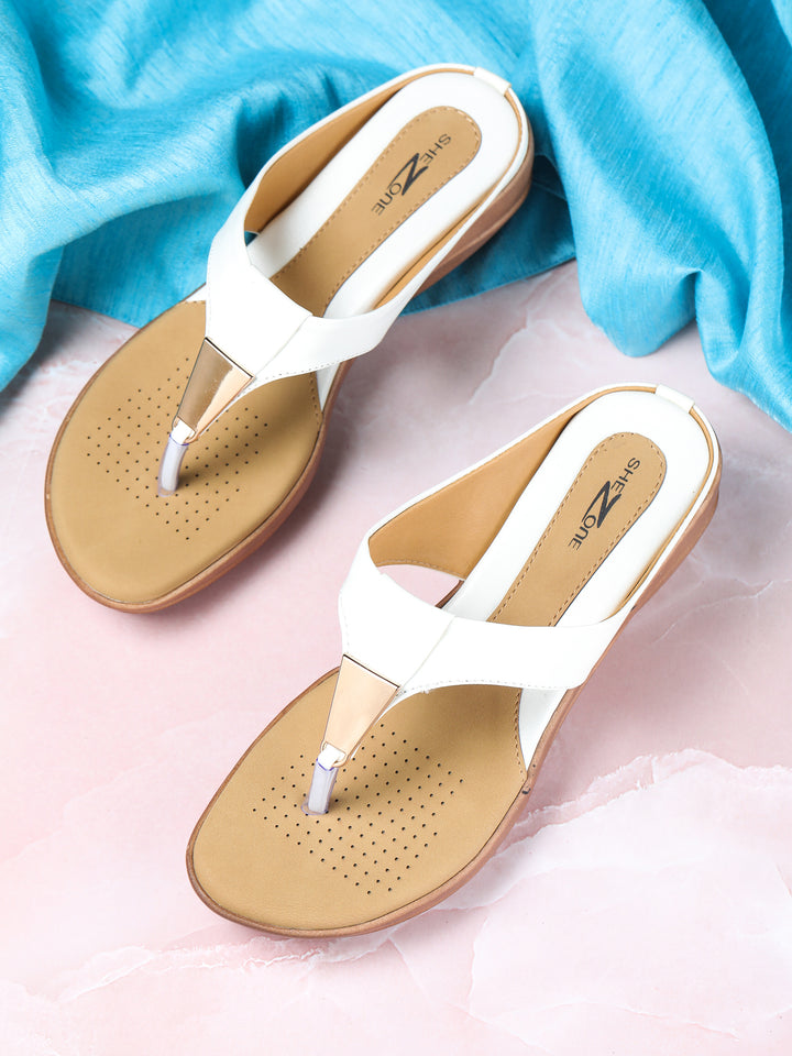 Shezone Women White Heels