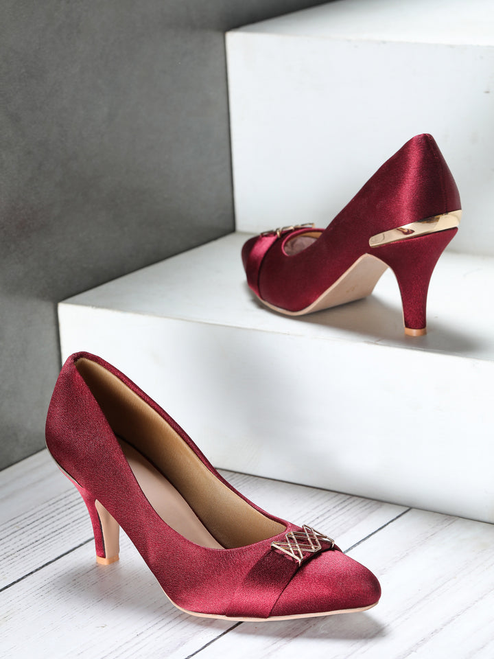 Shezone Women Maroon Heels