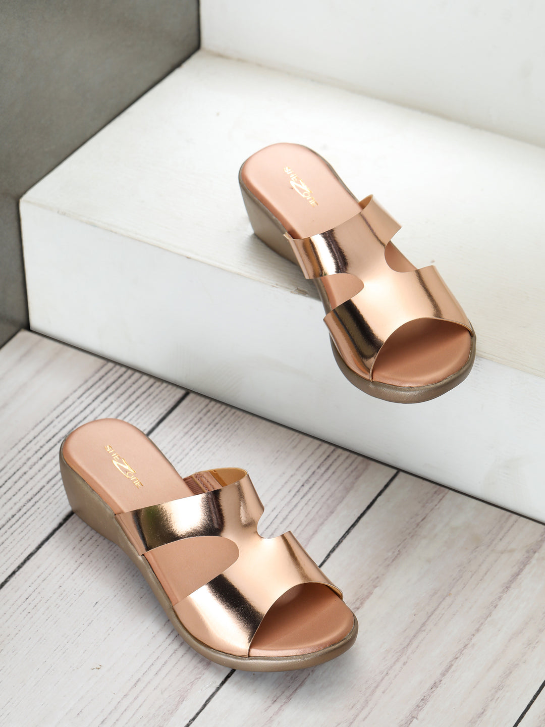 Shezone Women Rose Gold Heels - Main Image