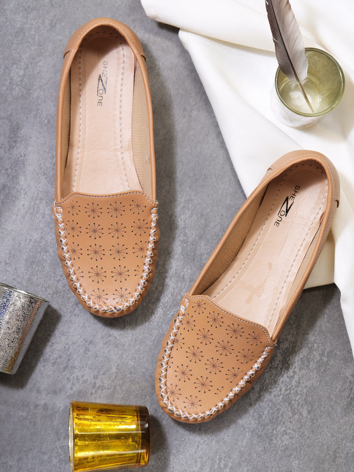 Shezone Women Beige Flats