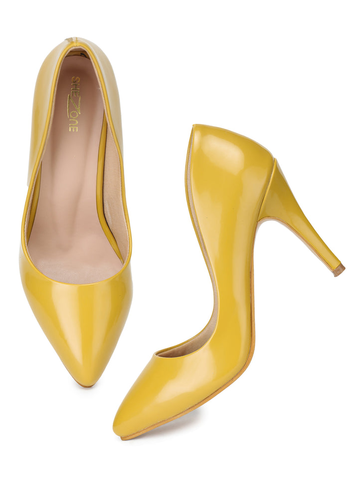 Shezone Women Mustard Heels