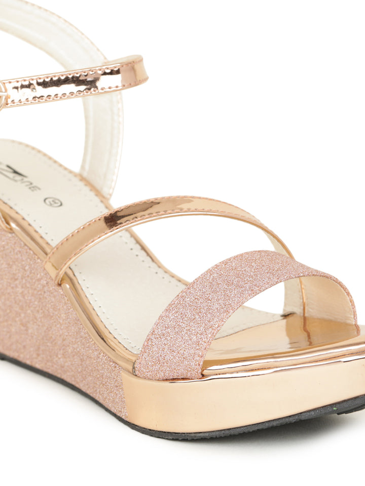 Shezone Rose Gold Women Heels