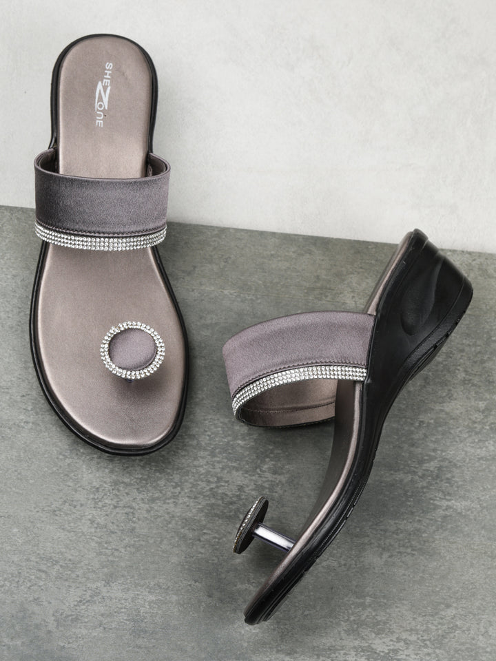 Shezone Grey Women Heels