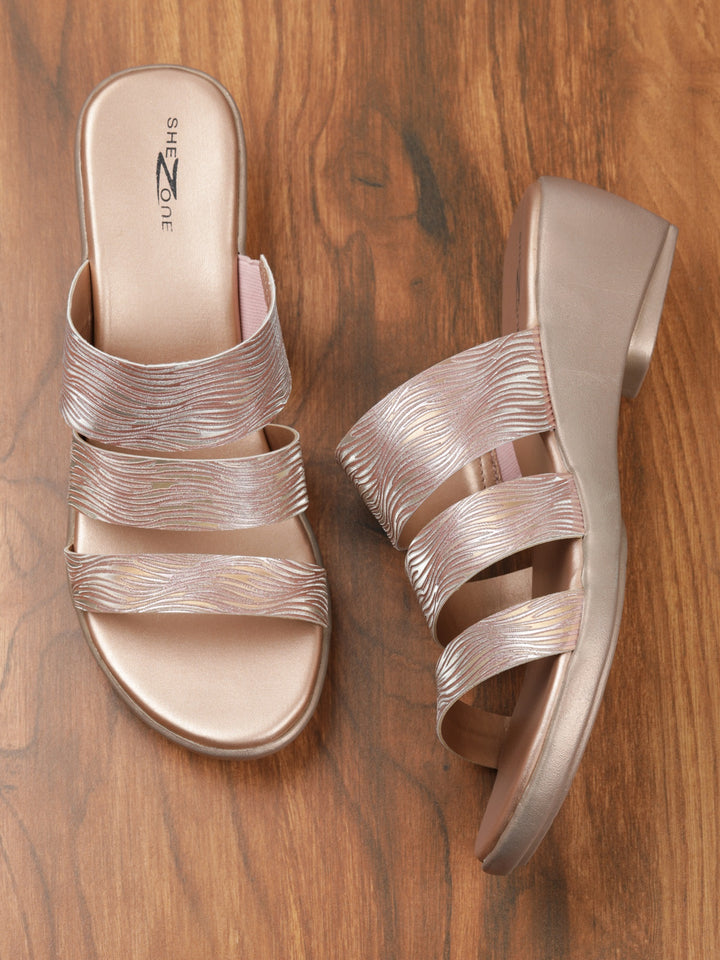 Shezone Rose Gold Women Heels