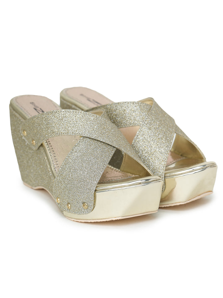Shezone Golden Women Heels