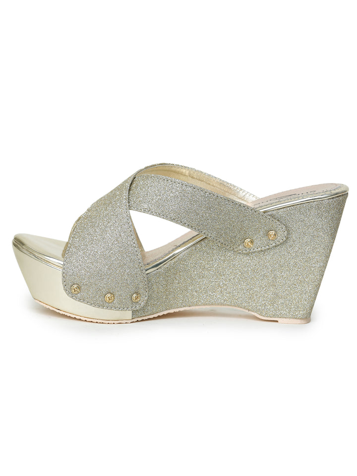 Shezone Golden Women Heels