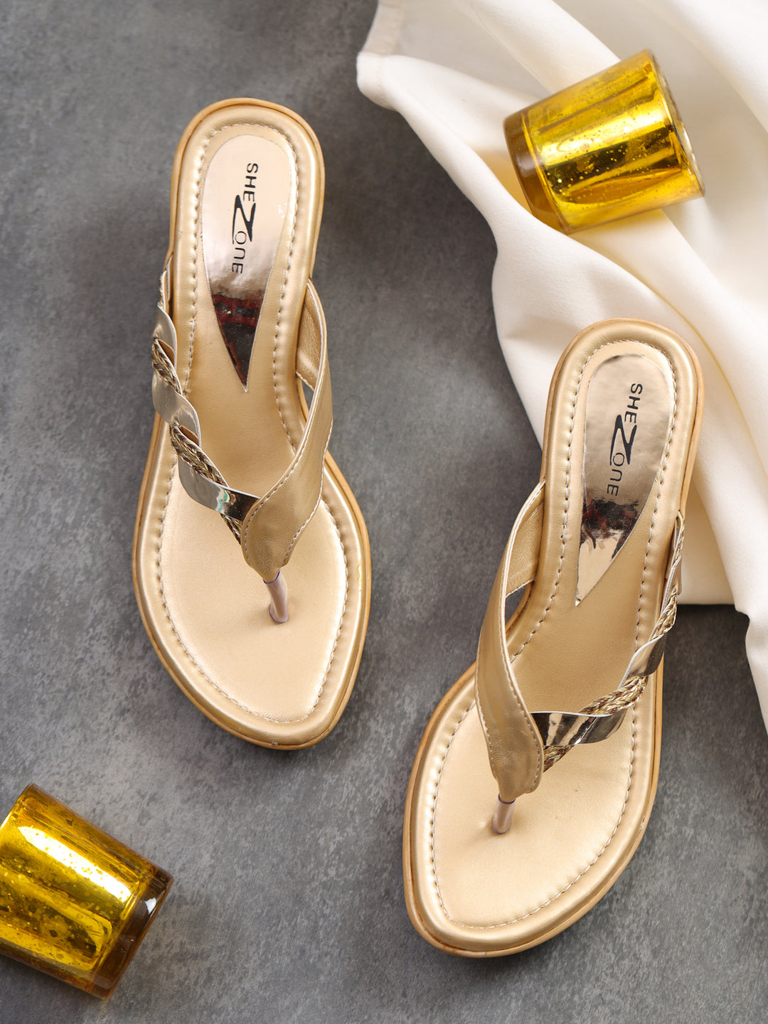 Shezone Gold Women Heels