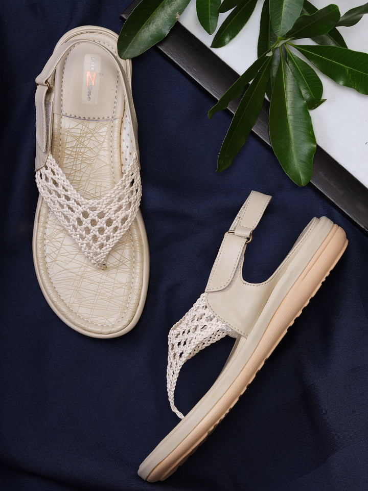 Shezone Cream Women Flats