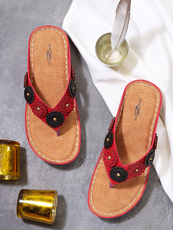 Shezone Red Women Flats