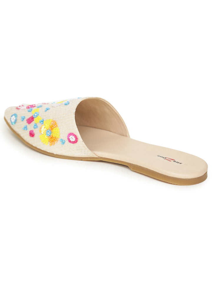 Shezone Cream Women Flats