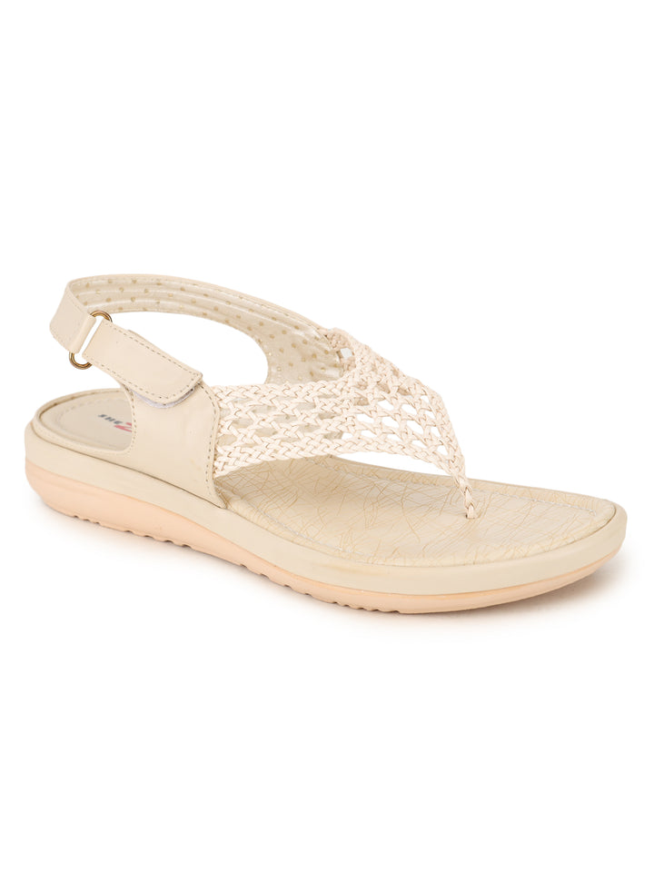 Shezone Cream Women Flats