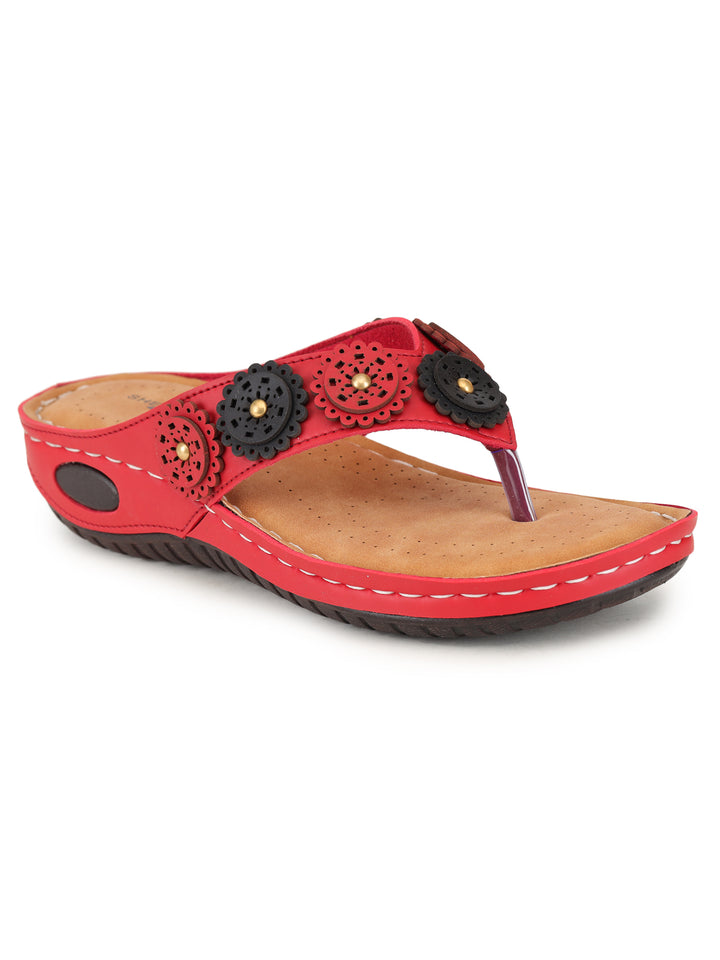 Shezone Red Women Flats