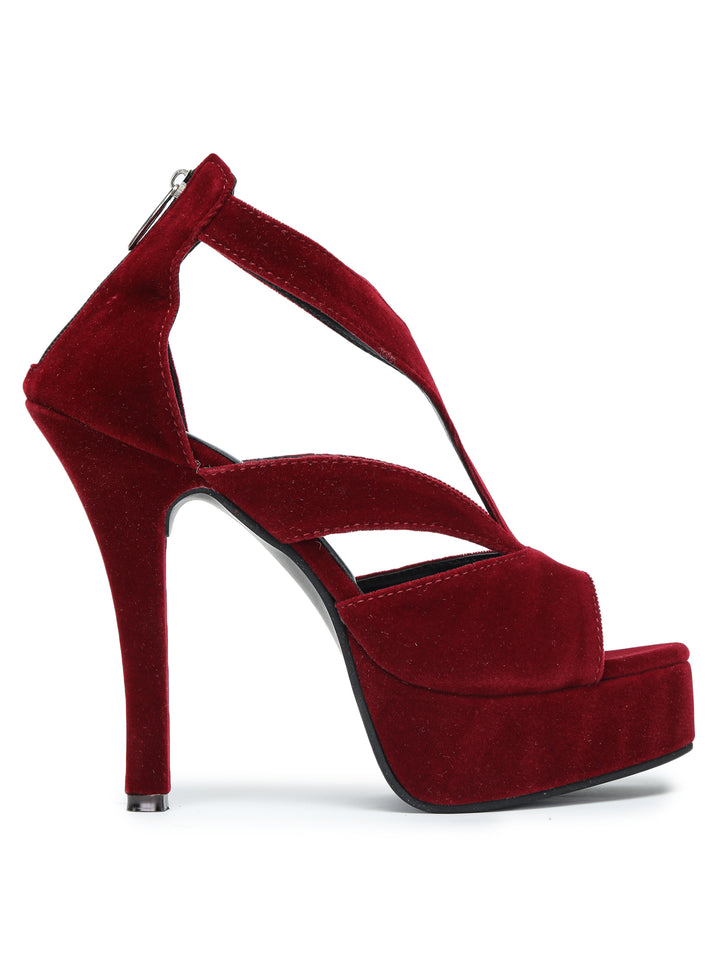 Shezone Women Maroon Heels