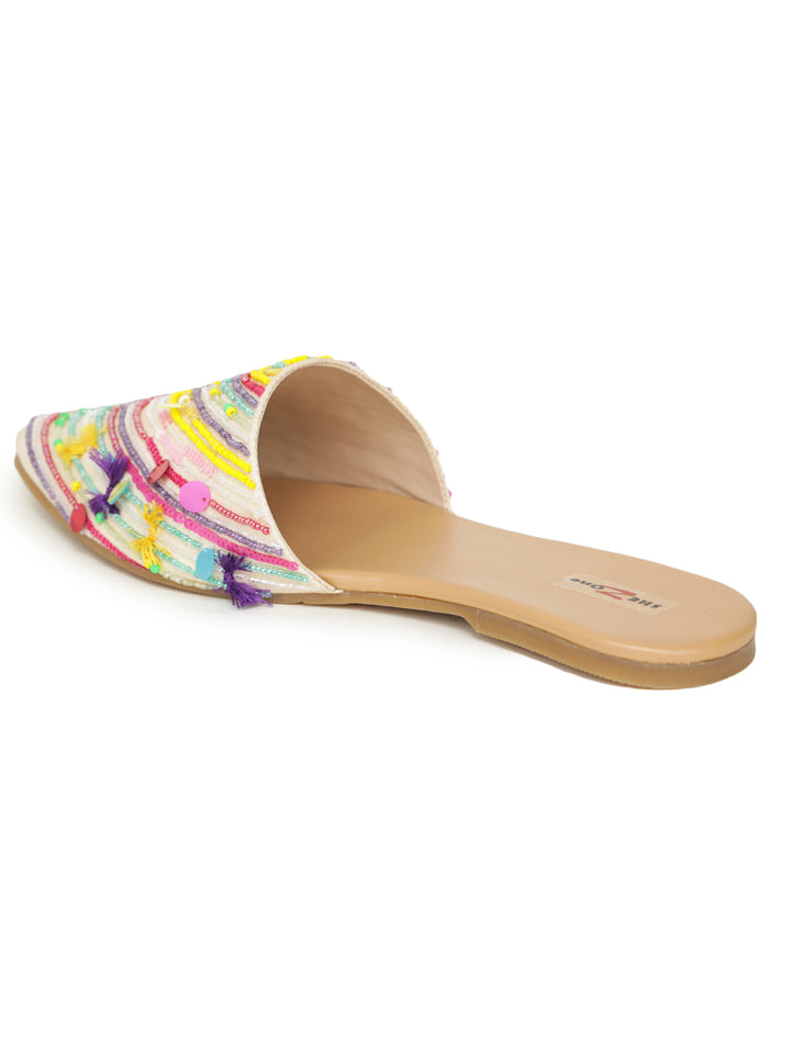 Shezone Cream Women Flats