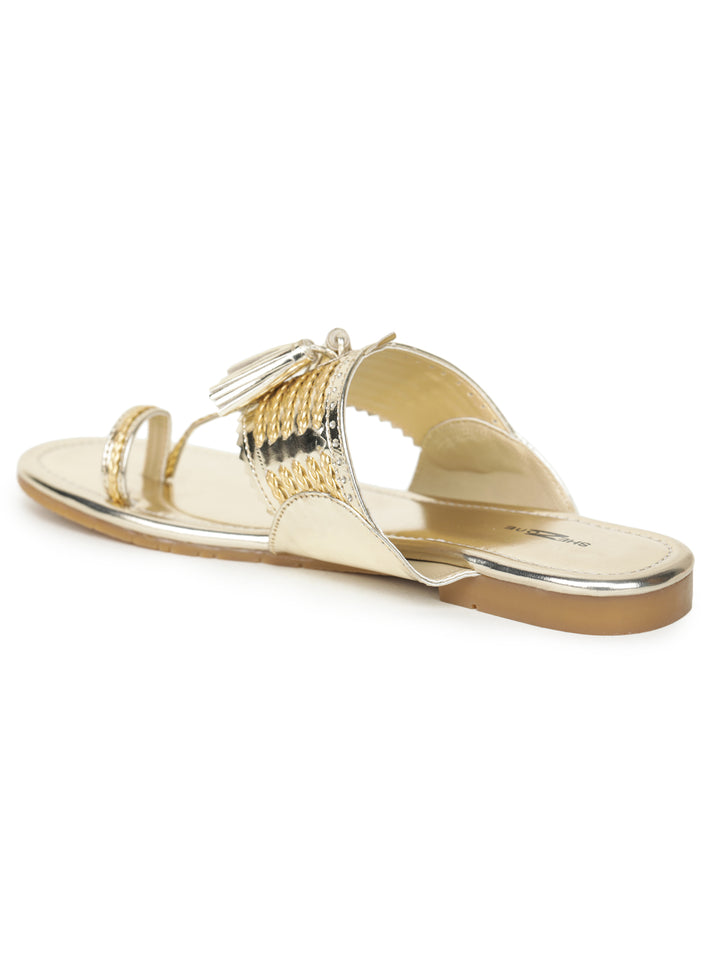 Shezone Gold Women Flats
