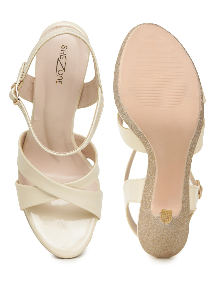 Shezone Women  Gold Heels