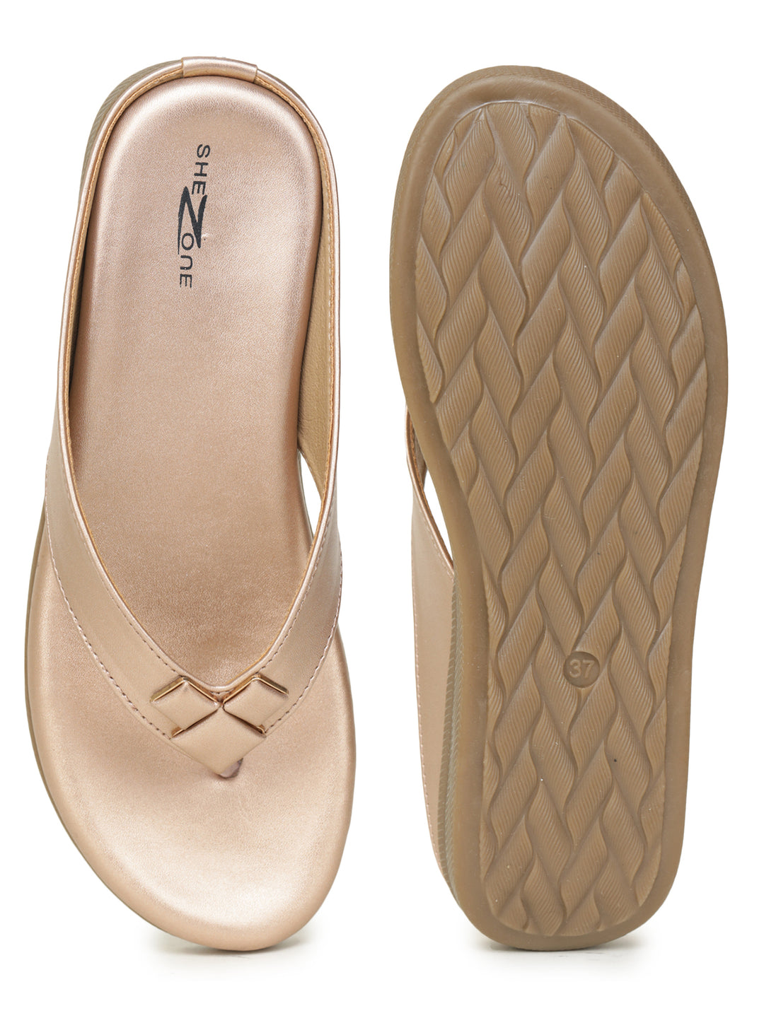 Shezone Rose Gold Women Flats
