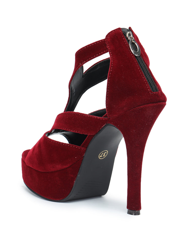 Shezone Women Maroon Heels