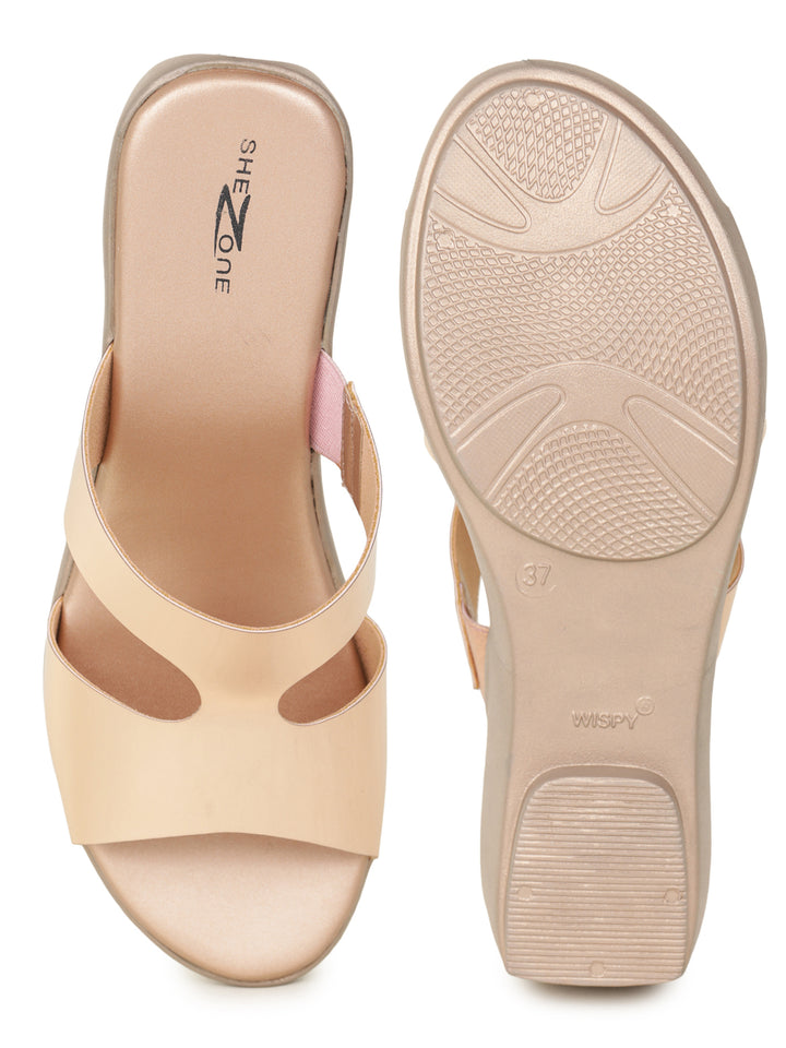 Shezone Rose Gold Women Heels