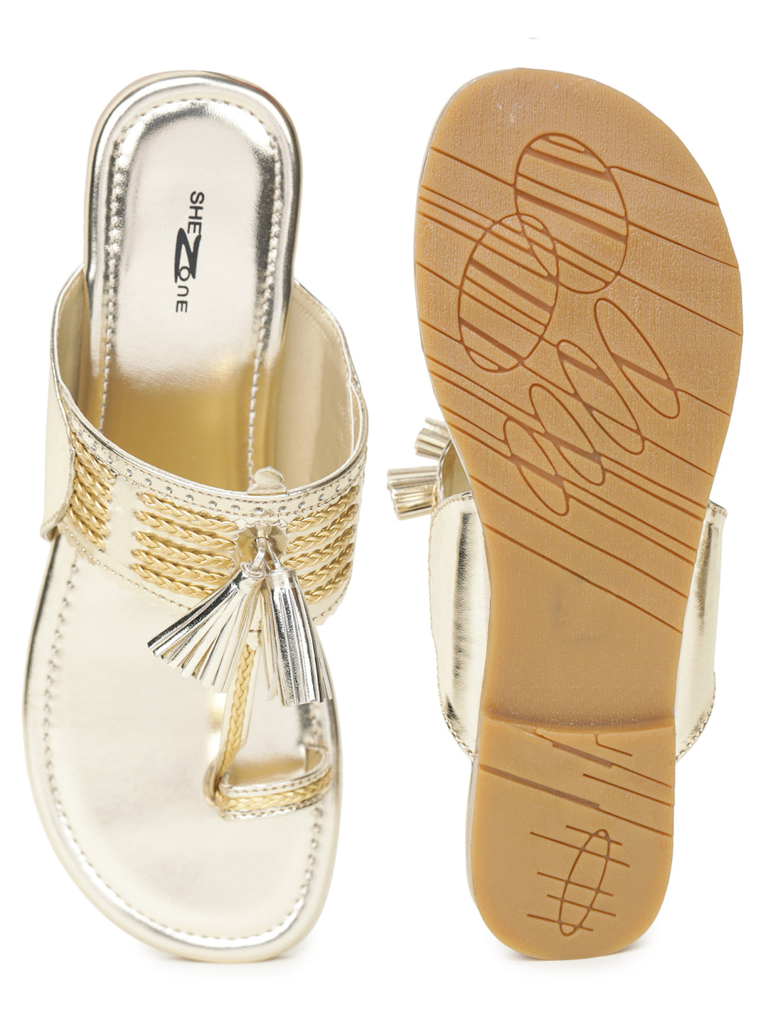 Shezone Gold Women Flats