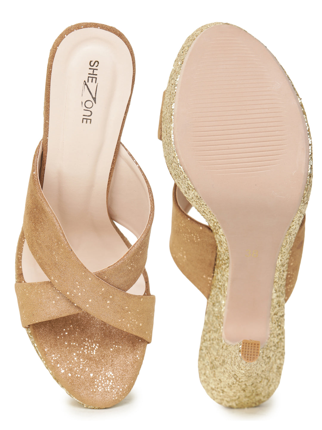 Shezone Beige Women Heels