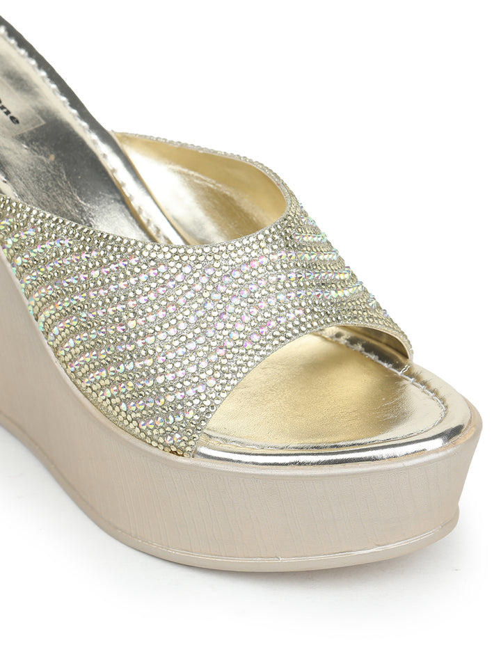 Shezone Golden Women Heels
