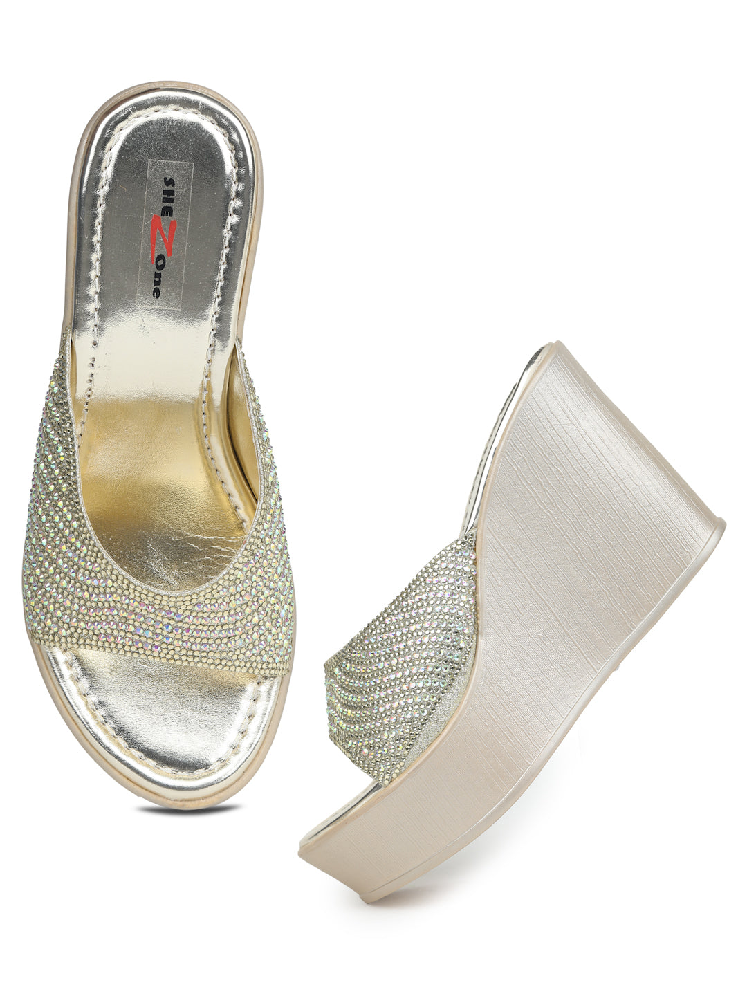 Shezone Golden Women Heels