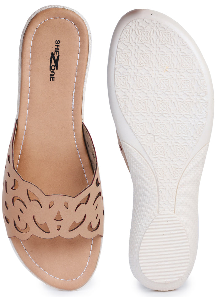 Shezone Beige Women Flats
