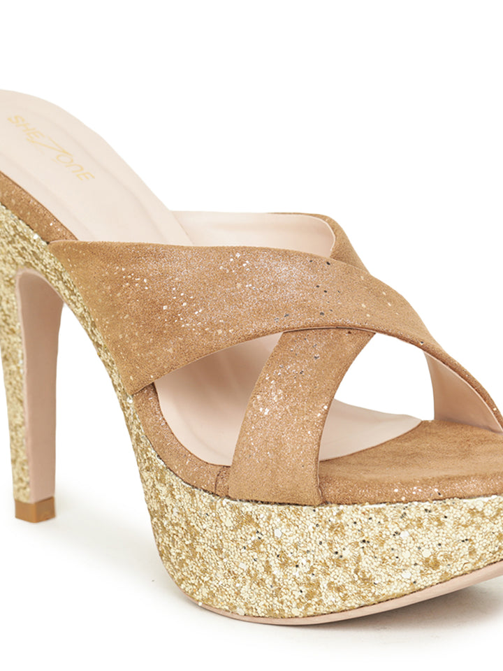 Shezone Beige Women Heels