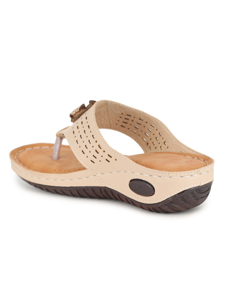 Shezone Cream Women Flats