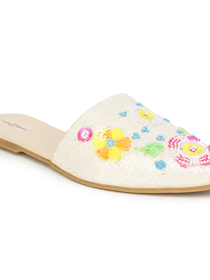 Shezone Cream Women Flats