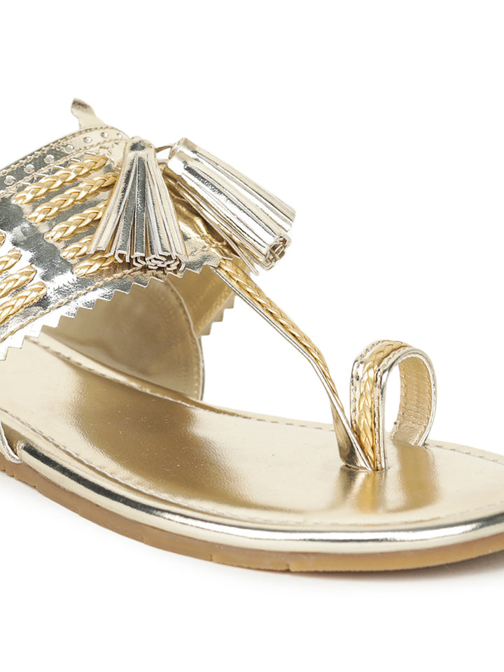 Shezone Gold Women Flats