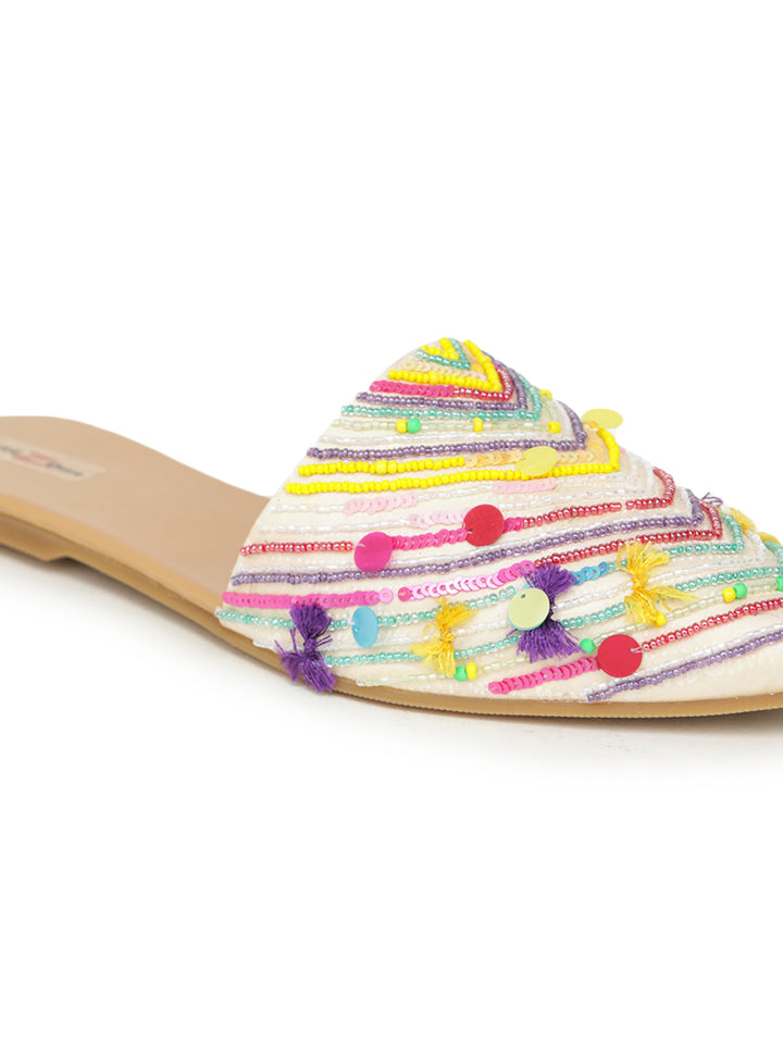 Shezone Cream Women Flats