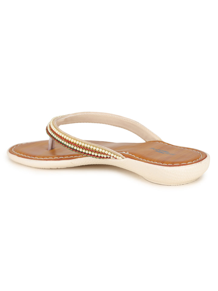 Shezone Women Cream Flats