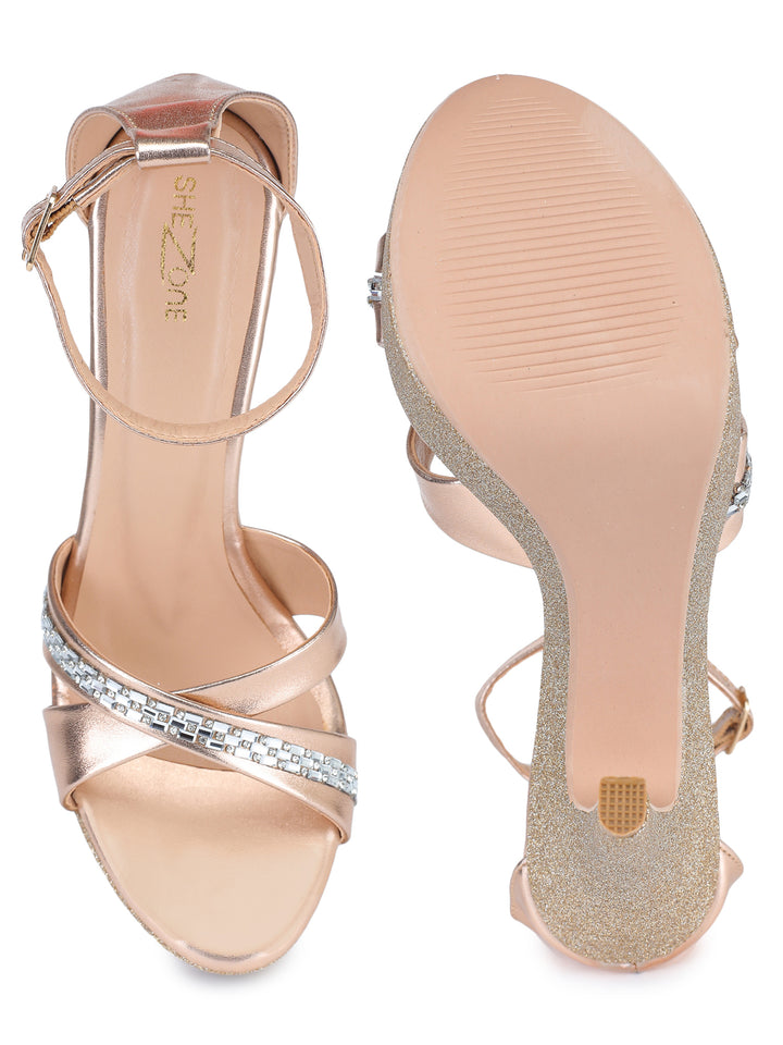 Shezone Women Rose Gold Heels