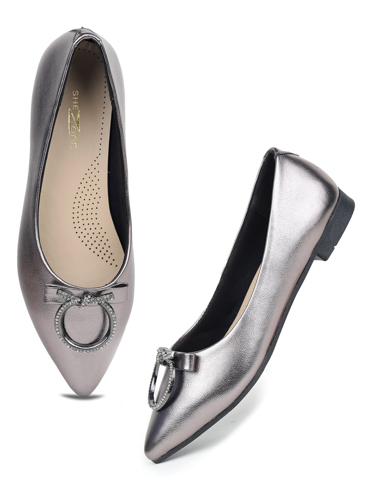 Shezone Grey Women Flats