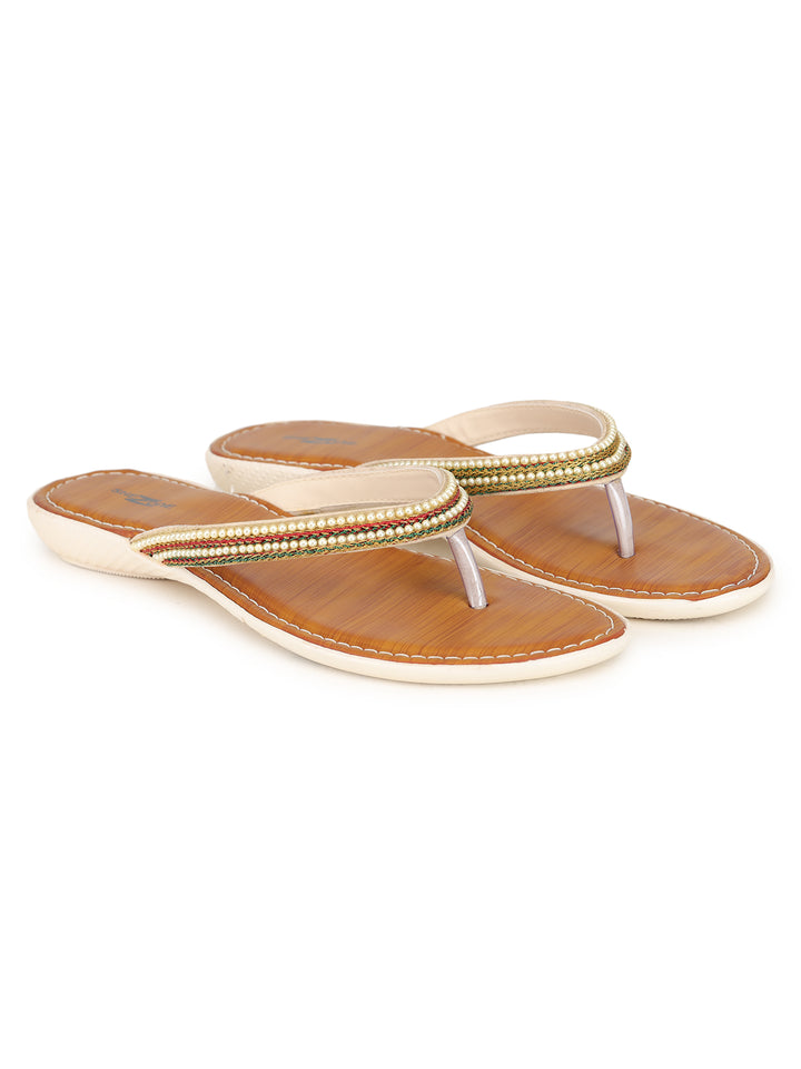 Shezone Women Cream Flats