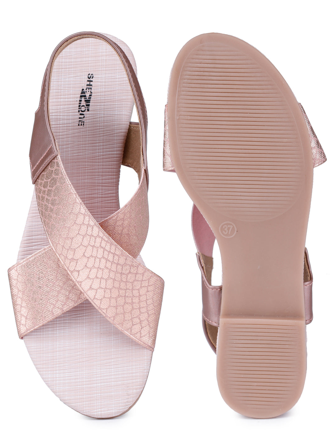 Shezone Rose Gold Women Flats