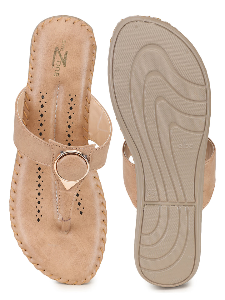 Shezone Beige Women Flats