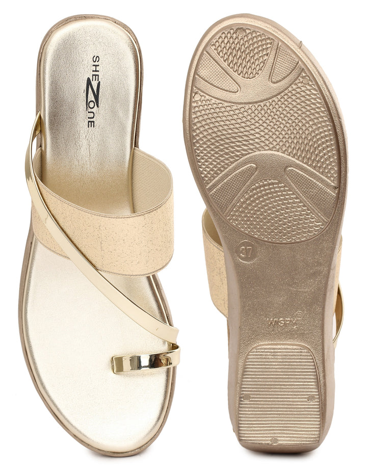 Shezone Women Gold Heels