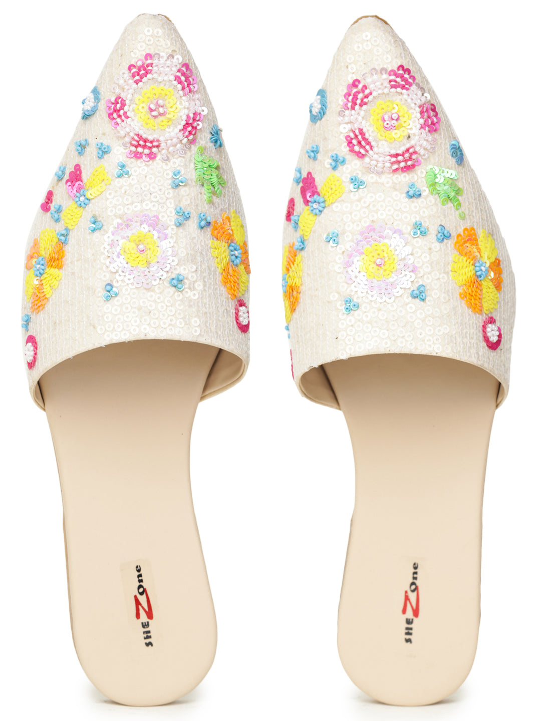 Shezone Cream Women Flats