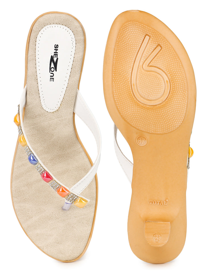 Shezone White Women Heels