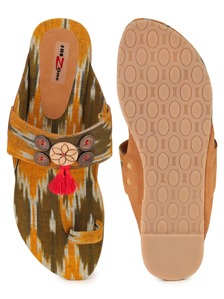 Shezone Mustard Women Flats