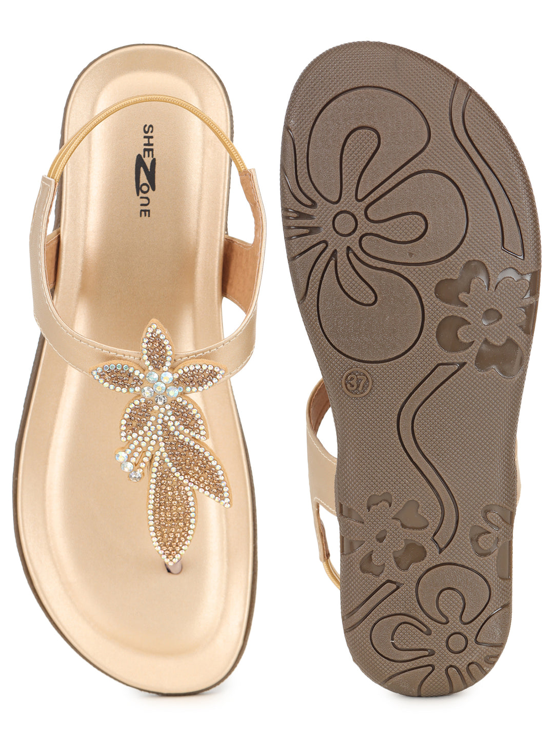 Shezone Women Gold Flats