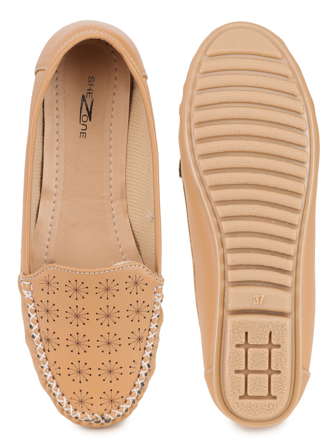 Shezone Women Beige Flats