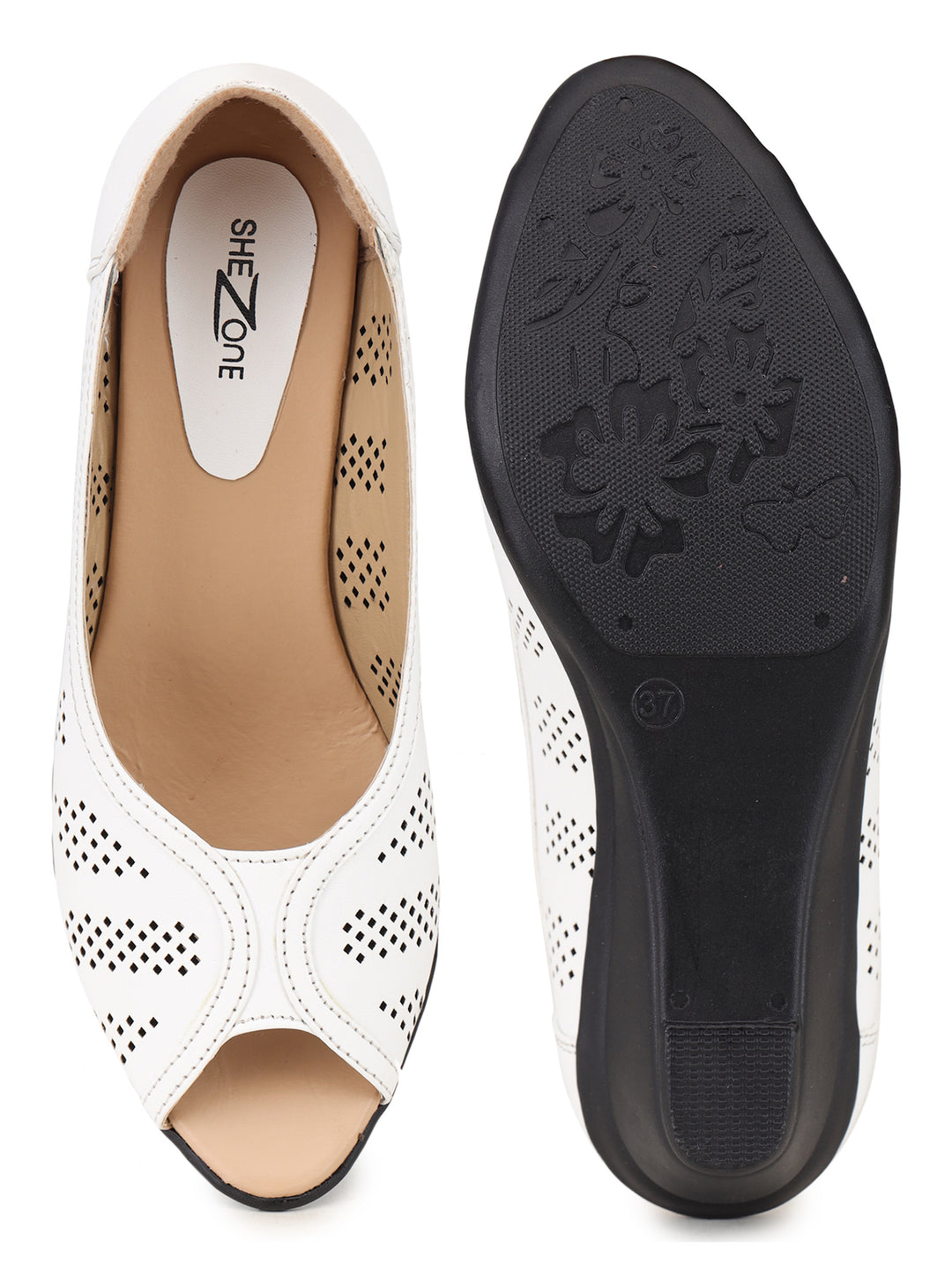 Shezone White Women Heels
